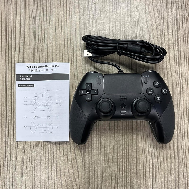 GAMFAMI Wired Controller Gamepad for Playstation 4 with Advanced Programming Buttons Dual Vibration Shock Joystick Gamepad for PS4/PS4 Slim/PS4 Pro and PC (Black) - Image 5